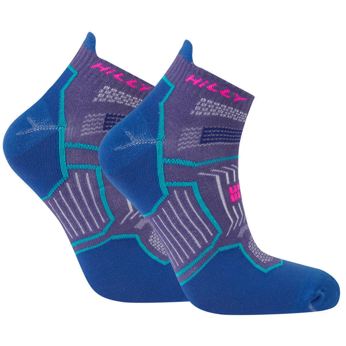 Hilly Twin Skin Anklet Running Socks - Adult - Grape/Blue