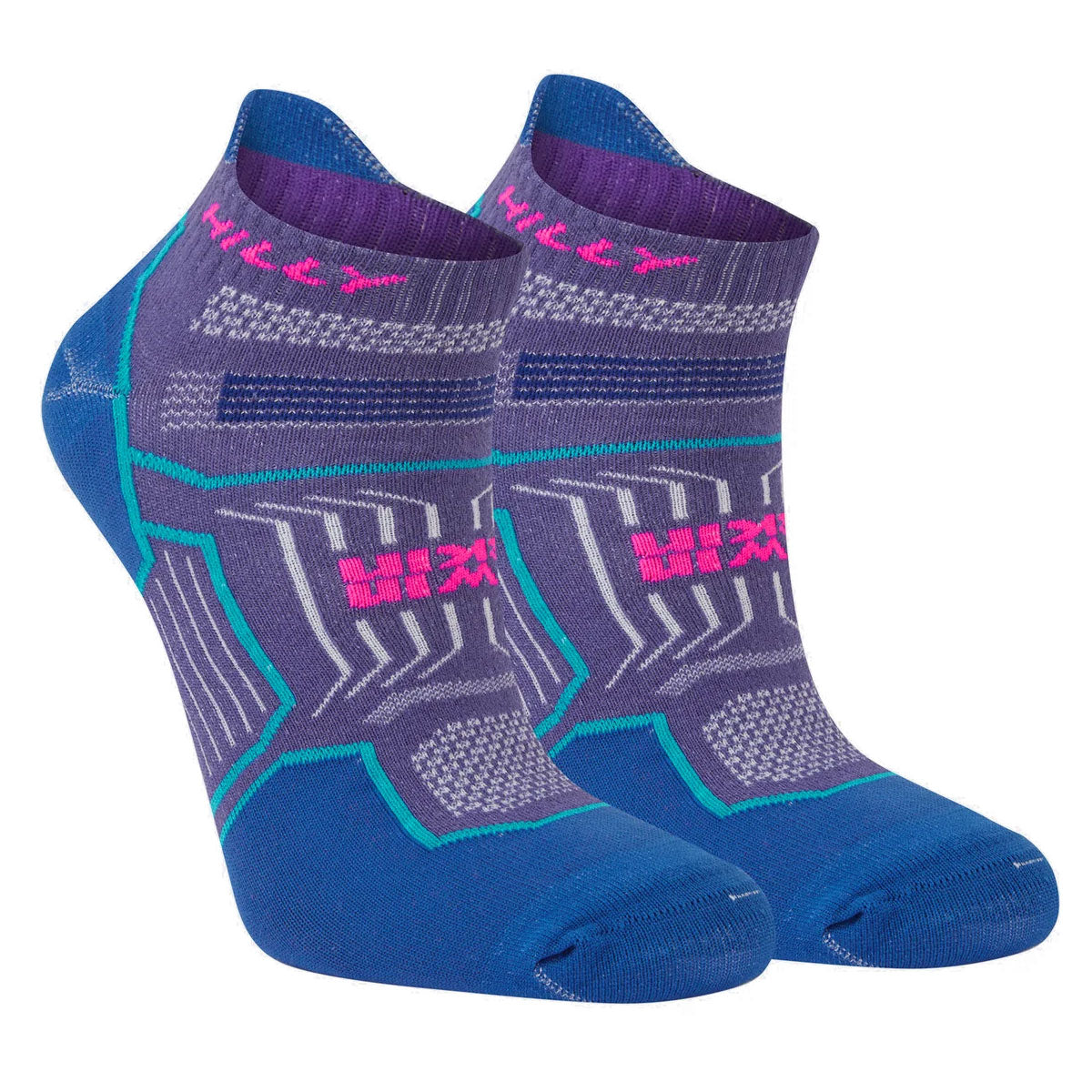 Hilly Twin Skin Anklet Running Socks - Adult - Grape/Blue