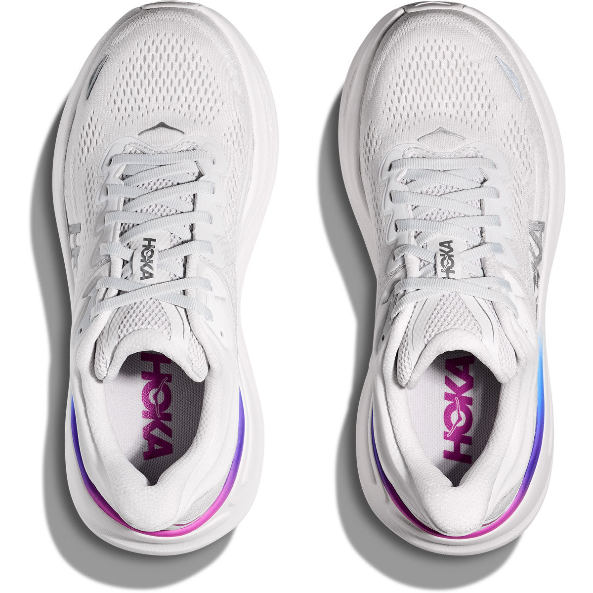 Hoka Bondi 9 Wide Running Shoes - Womens - Cosmic Grey/White