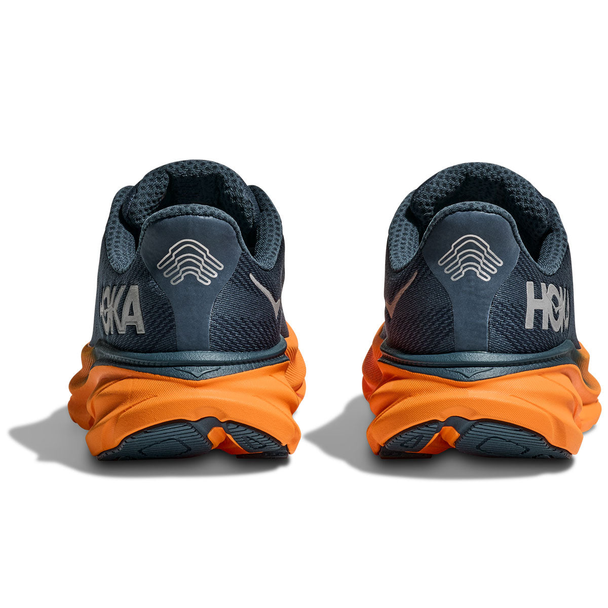 Hoka Clifton 9 GTX Running Shoes - Mens - Stormy Skies/Orange Zest
