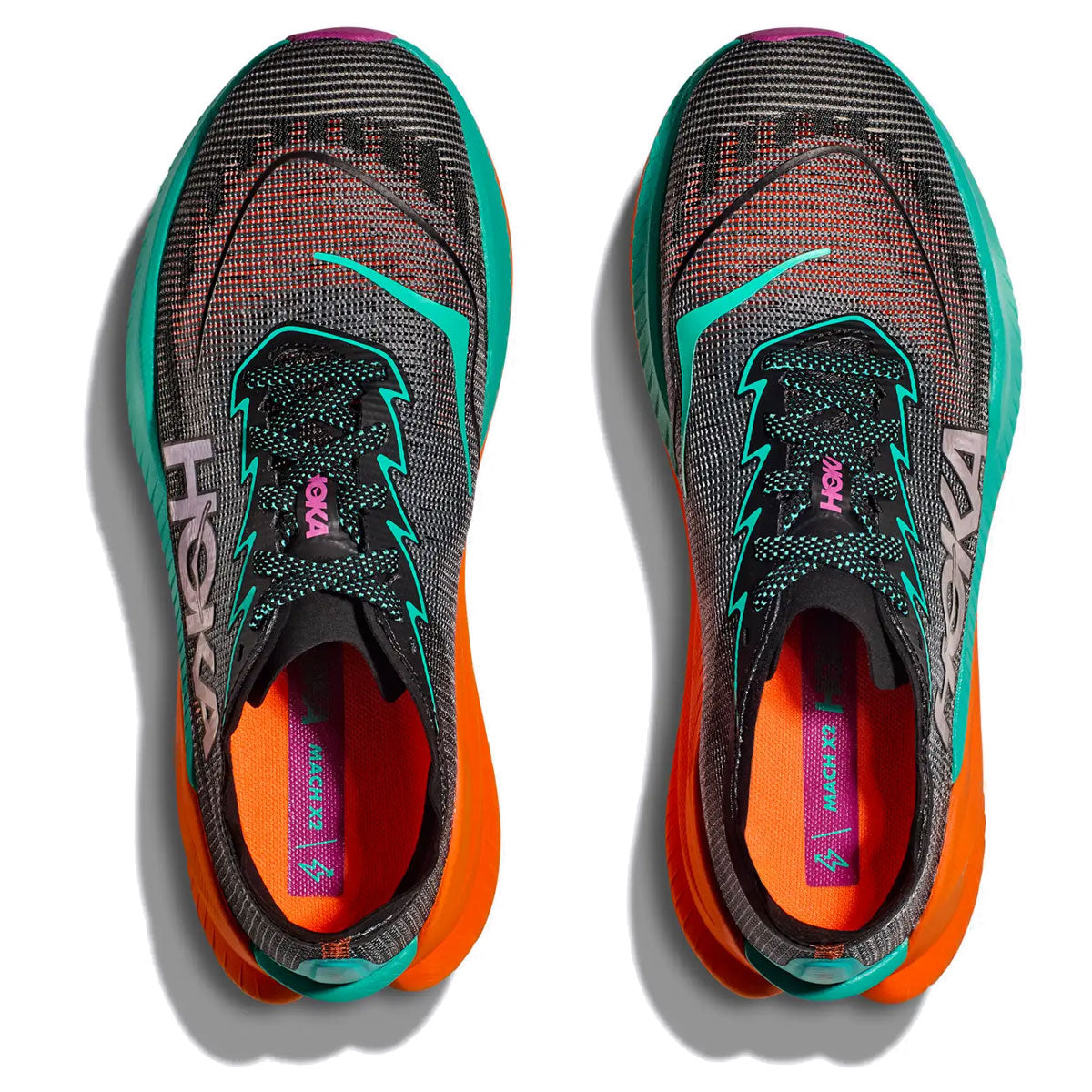 Hoka Mach X 2 Running Shoes - Womens - Black/Electric Aqua