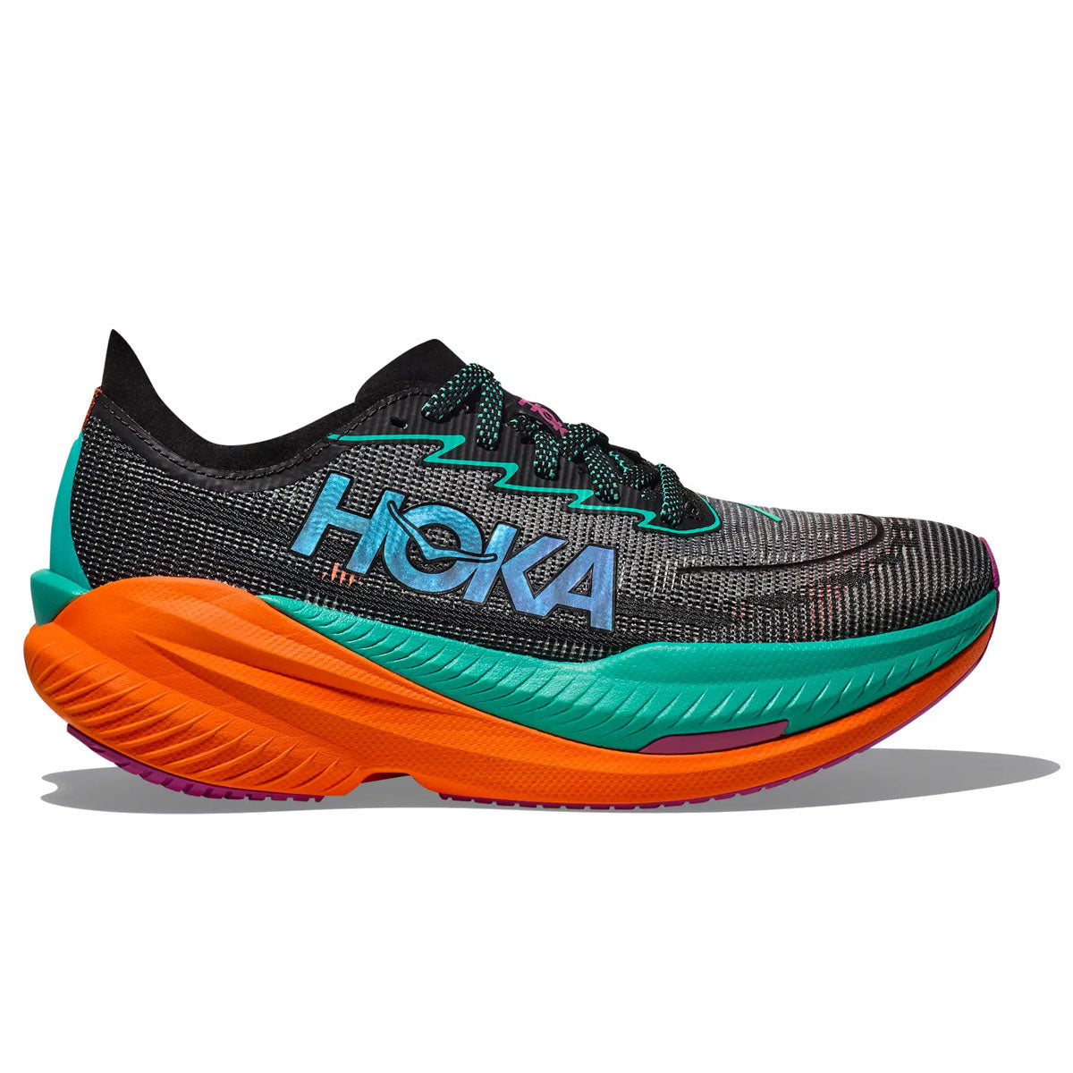 Hoka Mach X 2 Running Shoes - Womens - Black/Electric Aqua