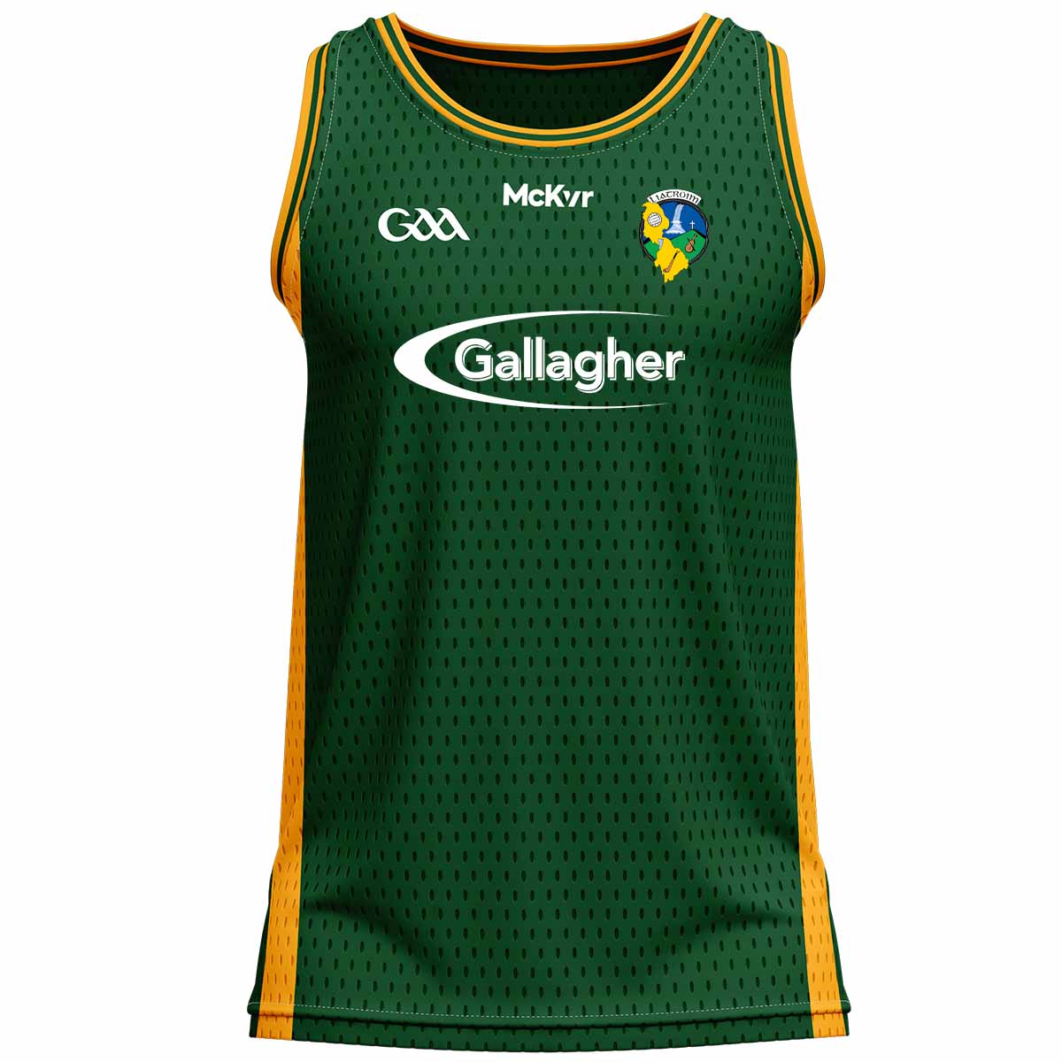 Mc Keever Leitrim GAA Official Vital Basketball Vest - Youth - Forest Green/Amber