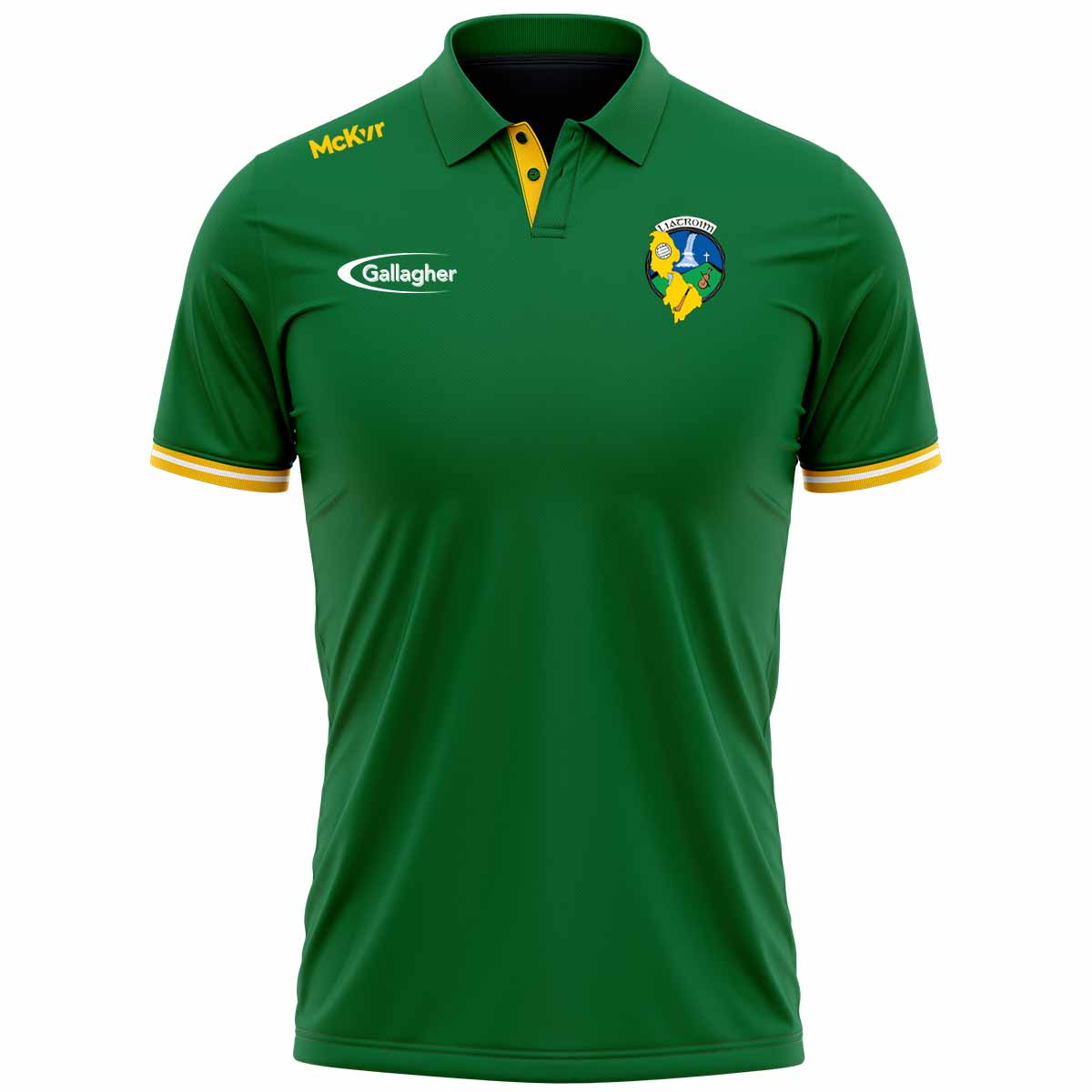 Mc Keever Leitrim GAA Official Vital Polo Top - Adult - Forest Green/Amber