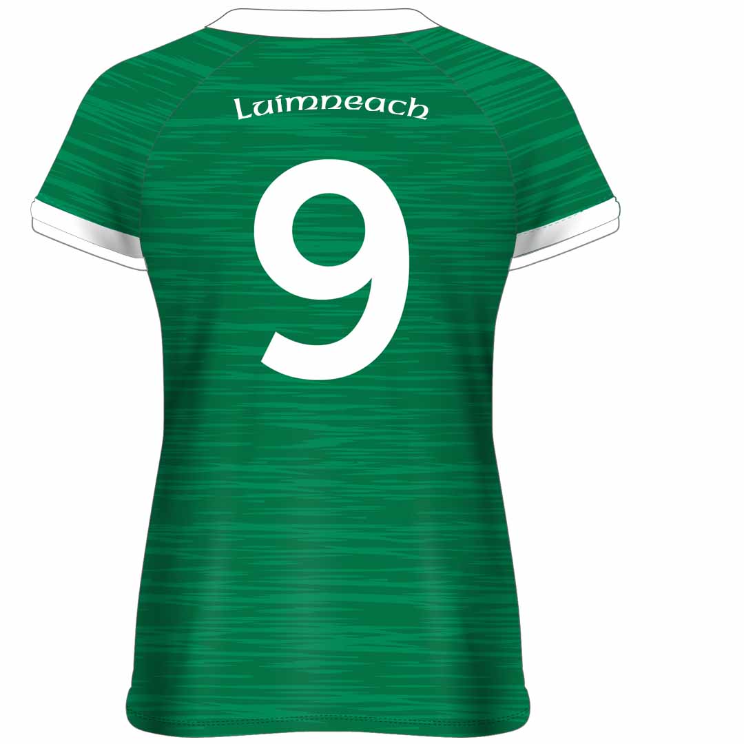 Mc Keever Limerick Camogie Official Numbered Jersey - Womens - Green/White