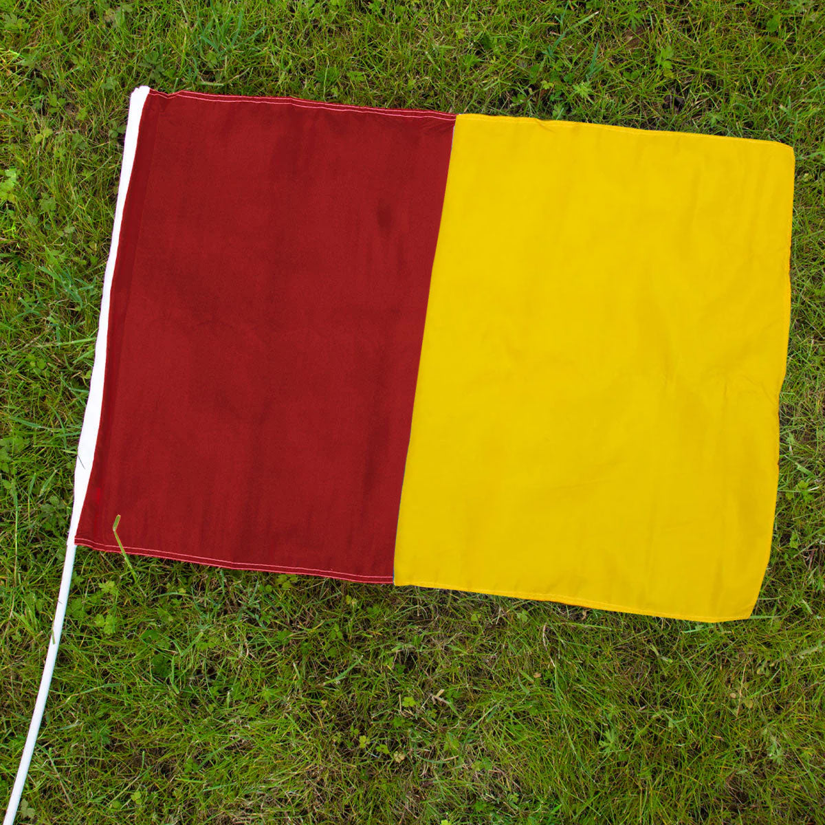 Mc Keever Sports Maroon/Gold Half and Half Flag