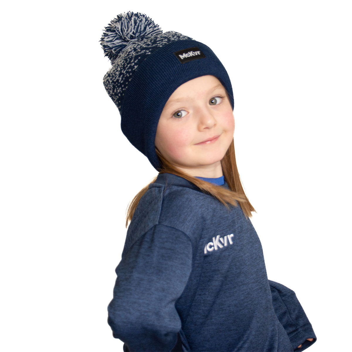 Mc Keever Core 22 Bobble Hat - Youth - Navy/Grey