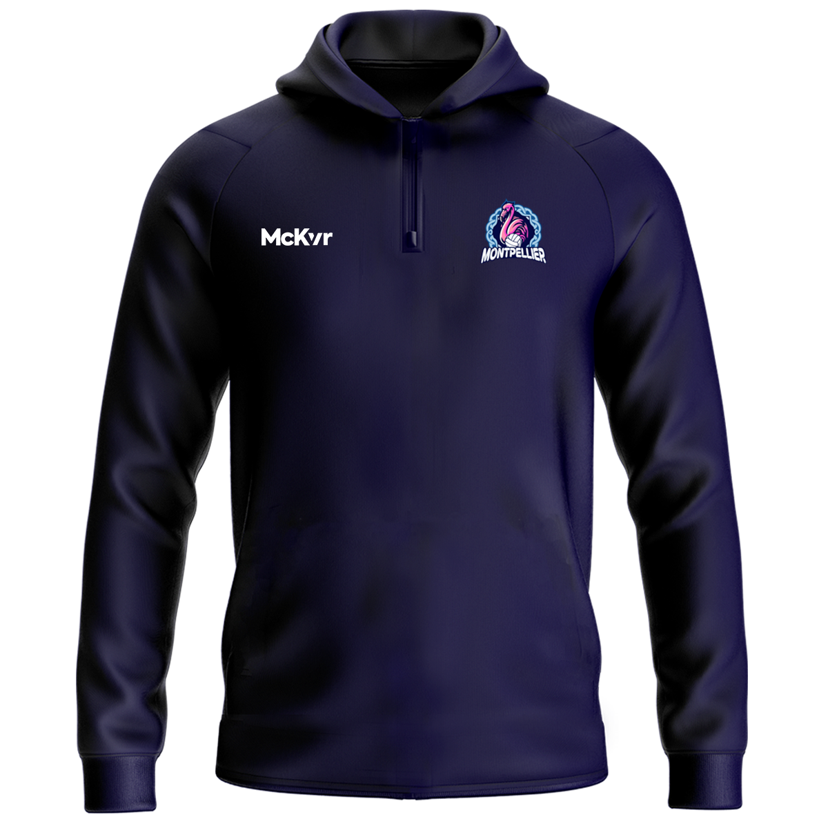 McKvr Montpellier GAA Core Pro 1/4 Zip Hoodie - Adult - Navy