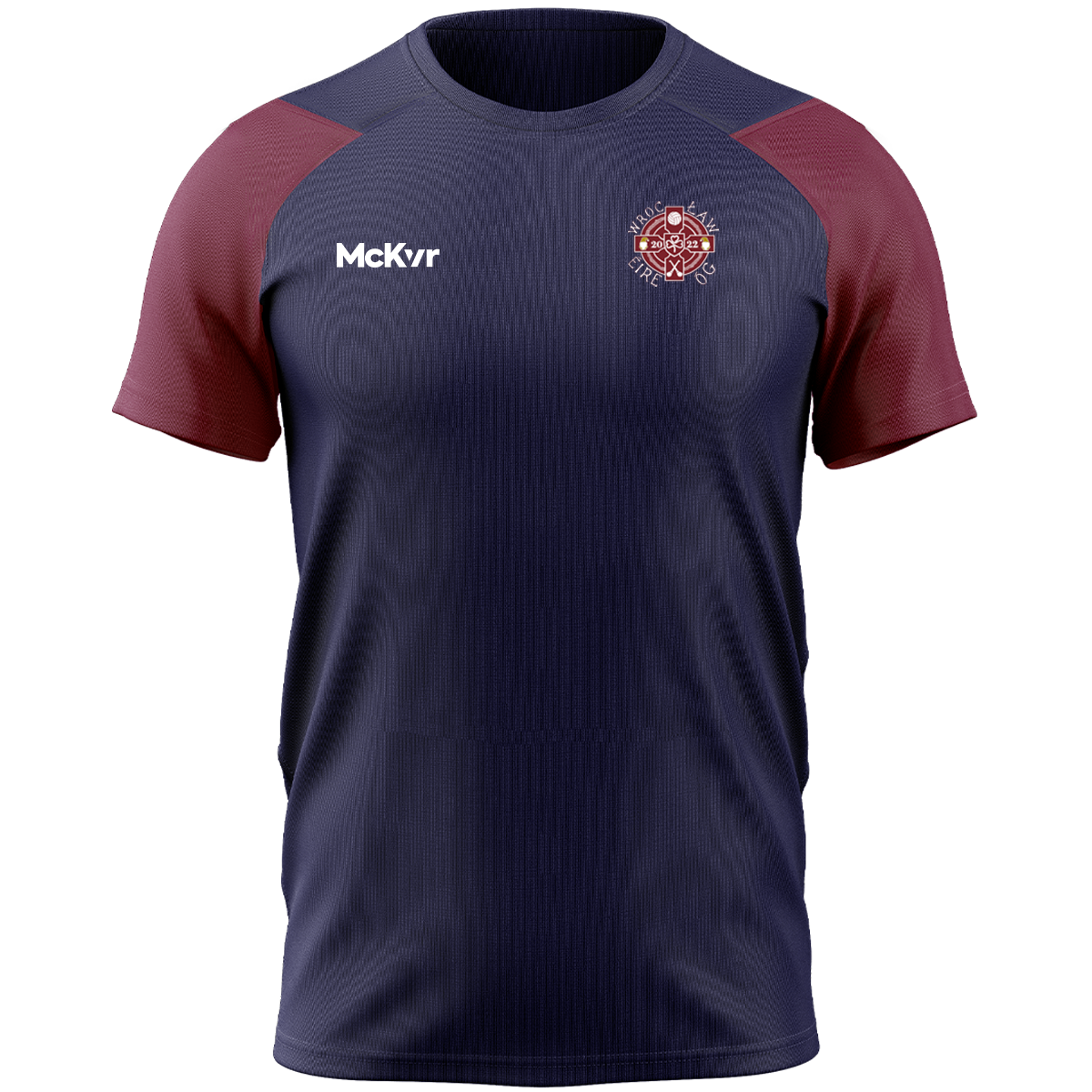 McKvr Wroclaw Eire Og Core Pro Tech Tee - Youth - Navy/Maroon