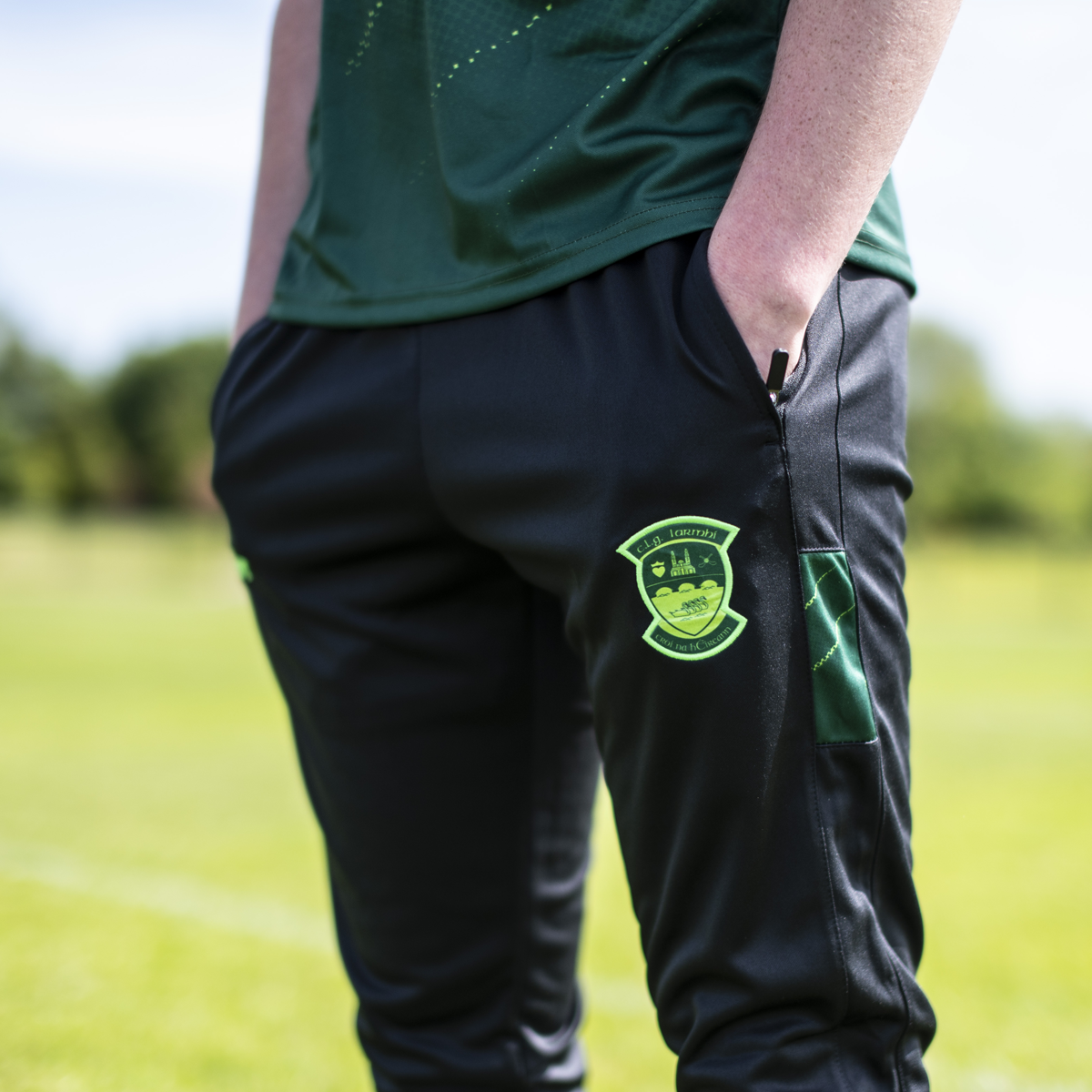 Mc Keever Westmeath GAA Boost Skinny Pants - Adult - Black/Bottle Green/Pop Green