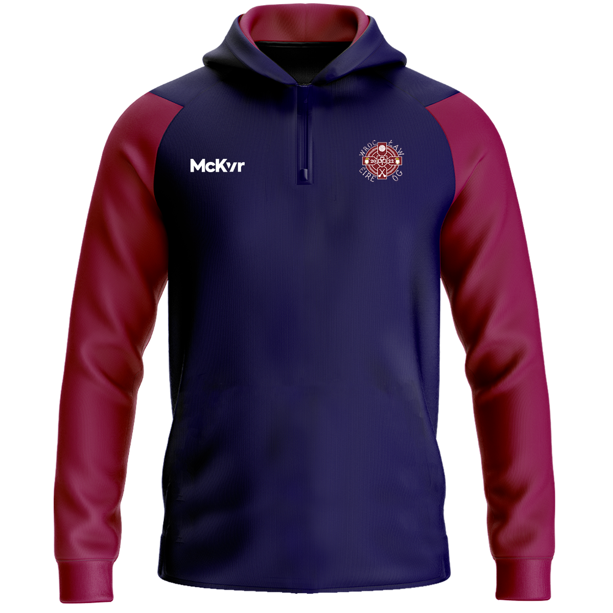 McKvr Wroclaw Eire Og Core Pro 1/4 Zip Hoodie - Adult - Navy/Maroon