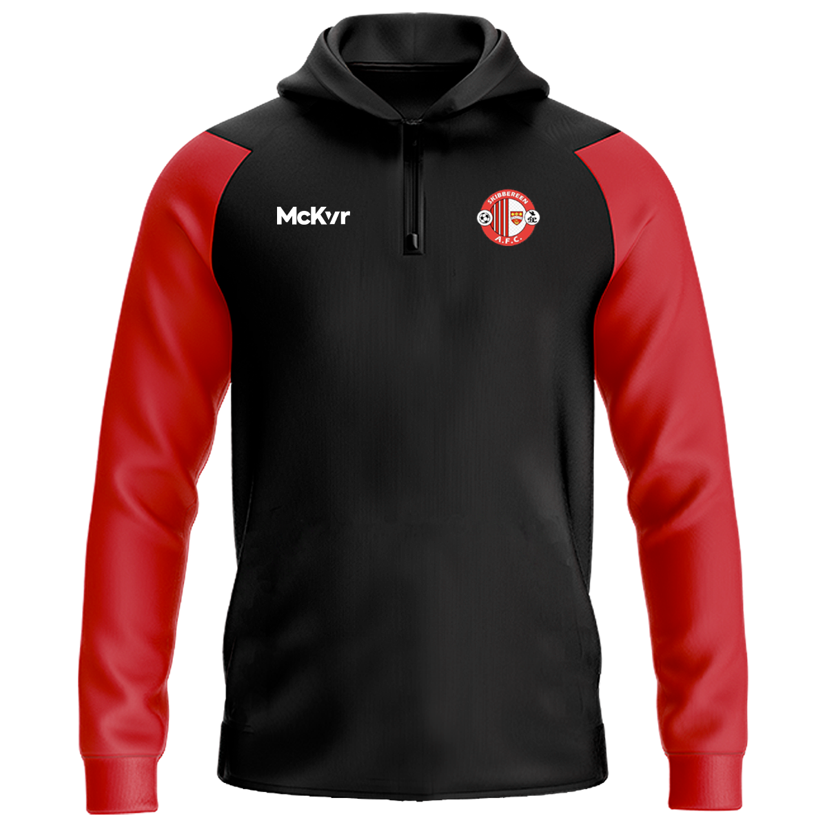 McKvr Skibbereen AFC Core Pro 1/4 Zip Hoodie - Youth - Black/Red ...