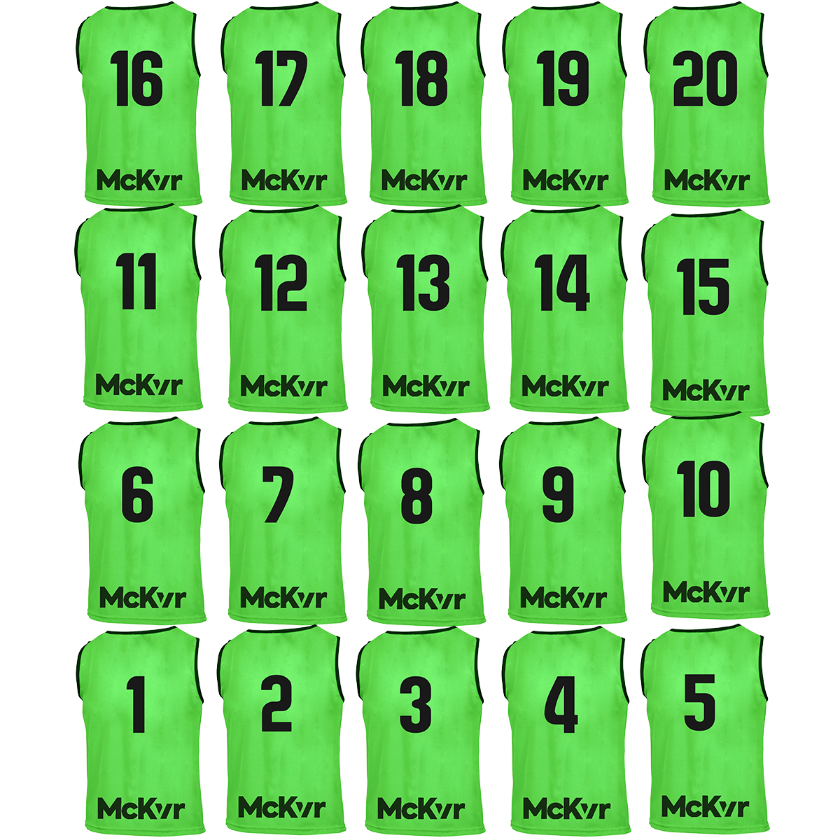 McKvr Numbered Mesh Training Bib Packs - Adult - Medium/Large ...