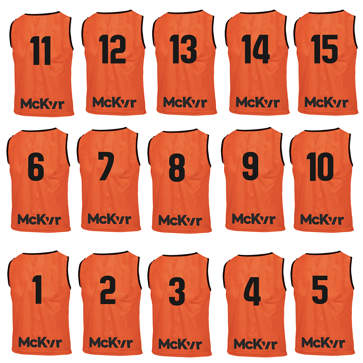 McKvr Numbered Mesh Training Bib Packs - Adult - Medium/Large ...