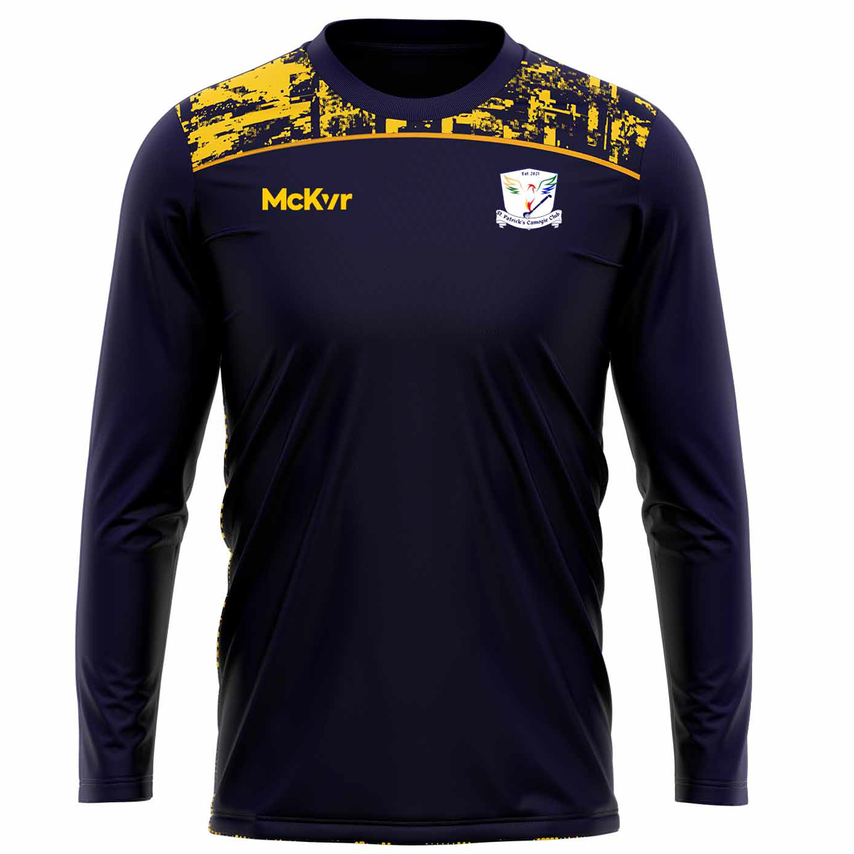 McKvr St Patricks Camogie Club Long Sleeve Tech Top Design 3 - Adult - Navy