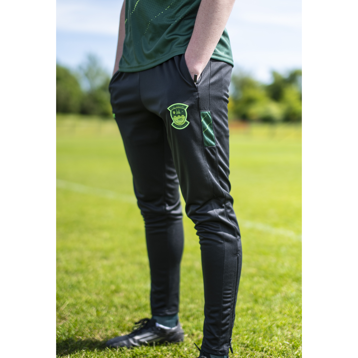 Mc Keever Westmeath GAA Boost Skinny Pants - Adult - Black/Bottle Green/Pop Green
