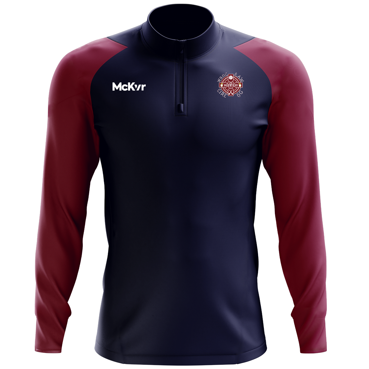 McKvr Wroclaw Eire Og Core Pro 1/4 Zip Top - Youth - Navy/Maroon