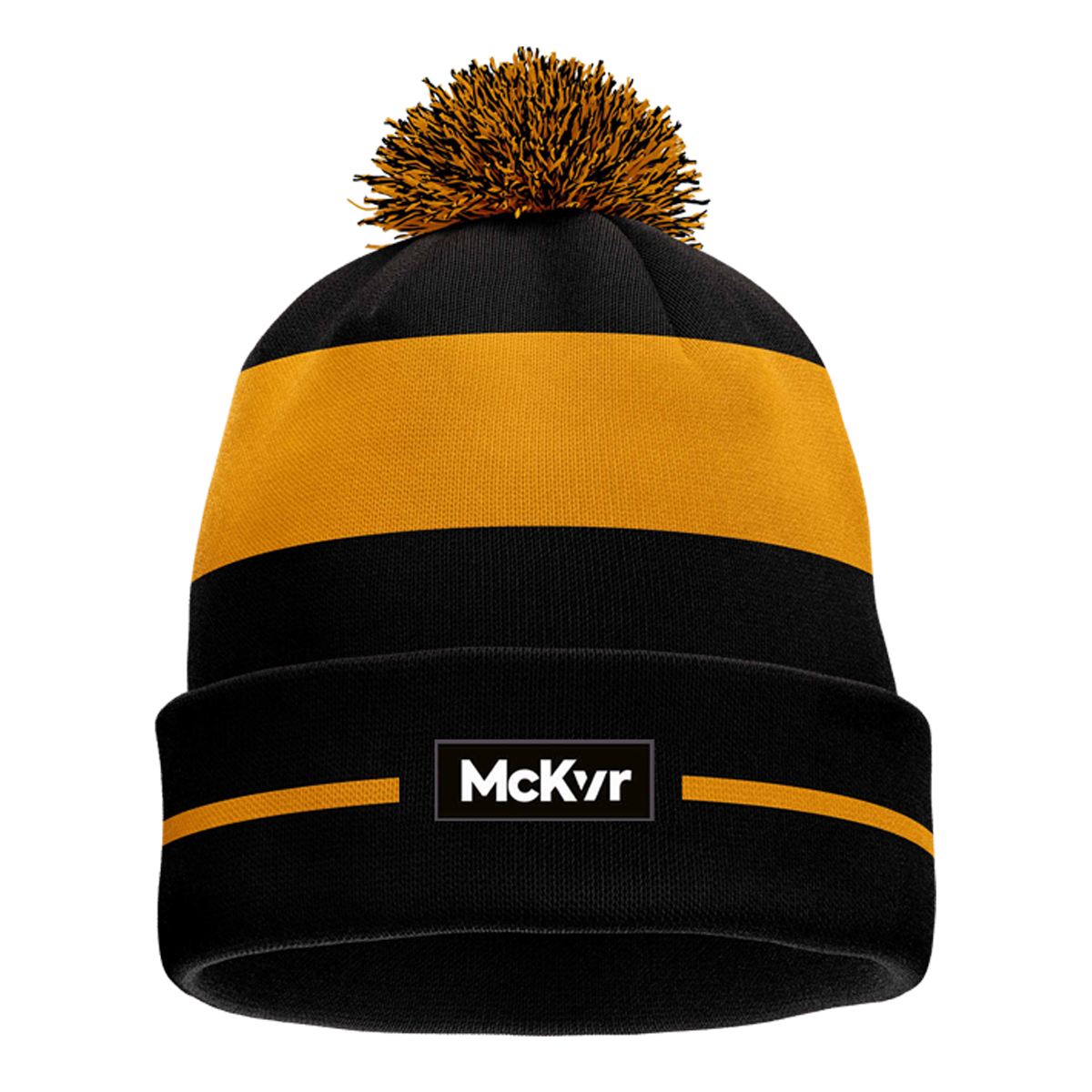 McKvr St Marys GAA Core Pro Bobble Hat - Adult - Black/Amber – McKeever ...