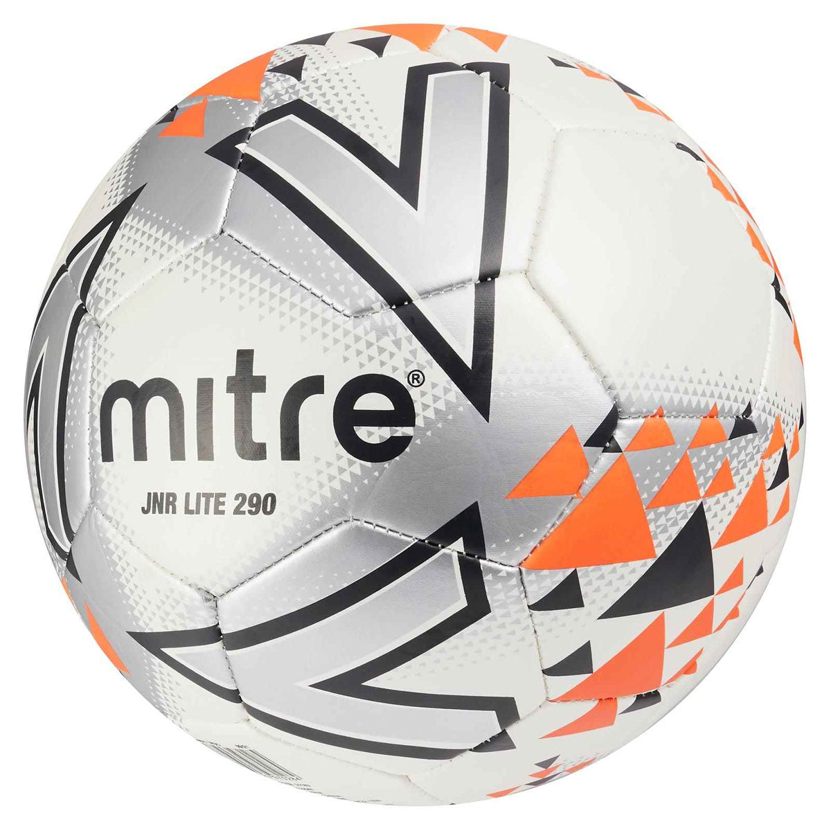 Mitre Lite 290 JU Football - White/Silver/Orange Size 5