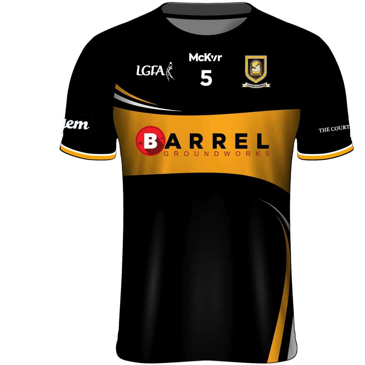 Mc Keever Mourneabbey LGFA Numbered Home Jersey - Youth - Black/Yellow