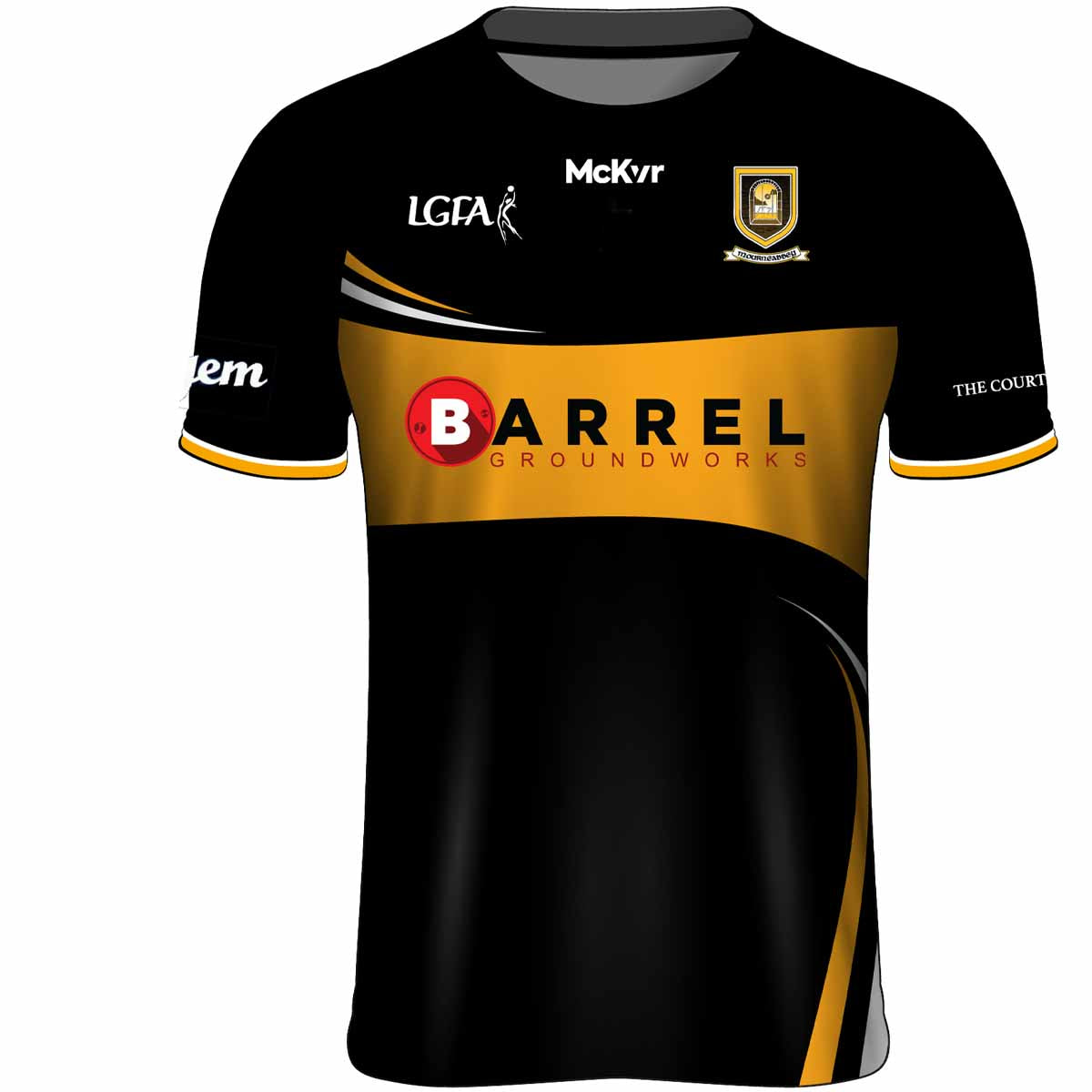 McKvr Mourneabbey LGFA Home Jersey - Adult - Black/Yellow