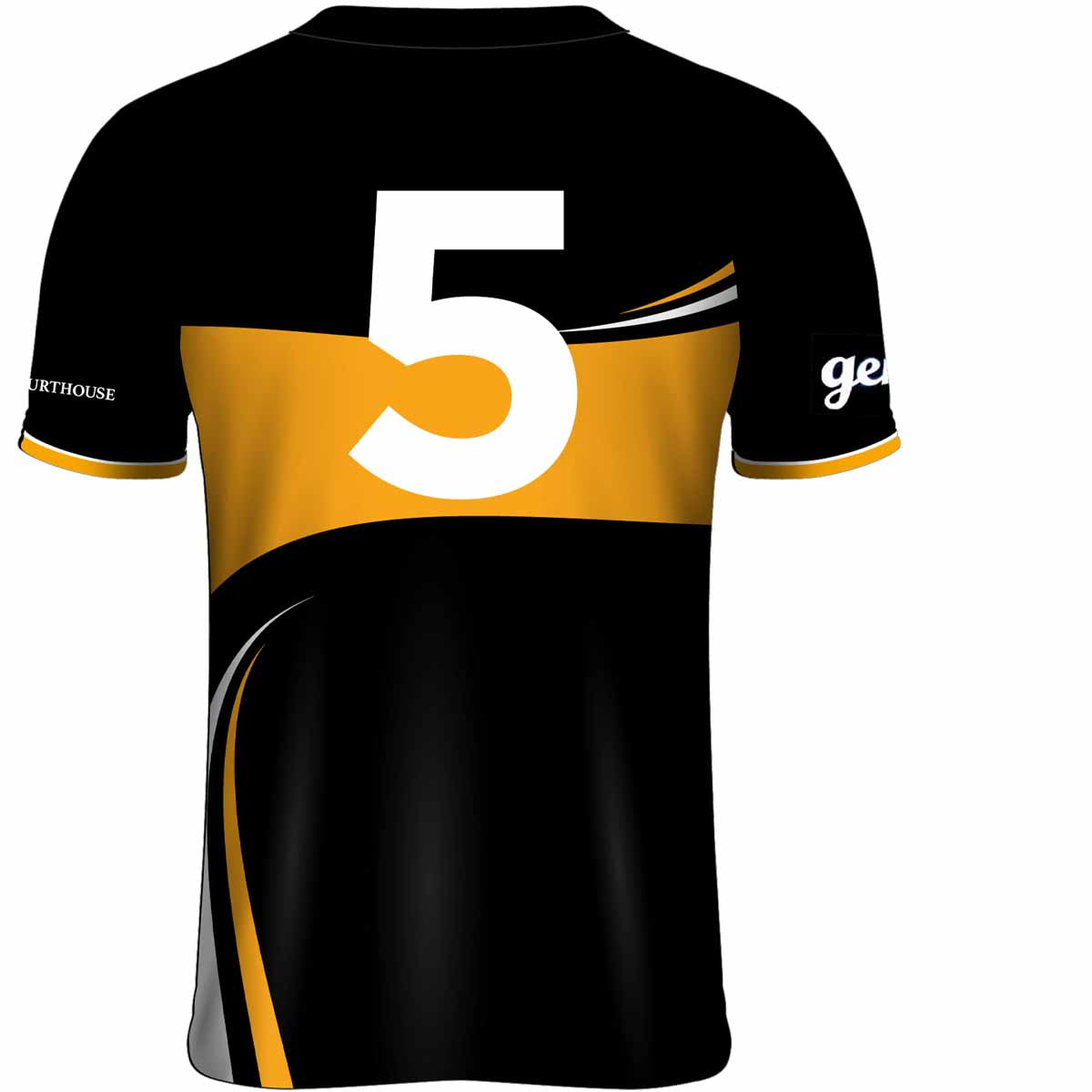 Mc Keever Mourneabbey LGFA Numbered Home Jersey - Adult - Black/Yellow Player Fit