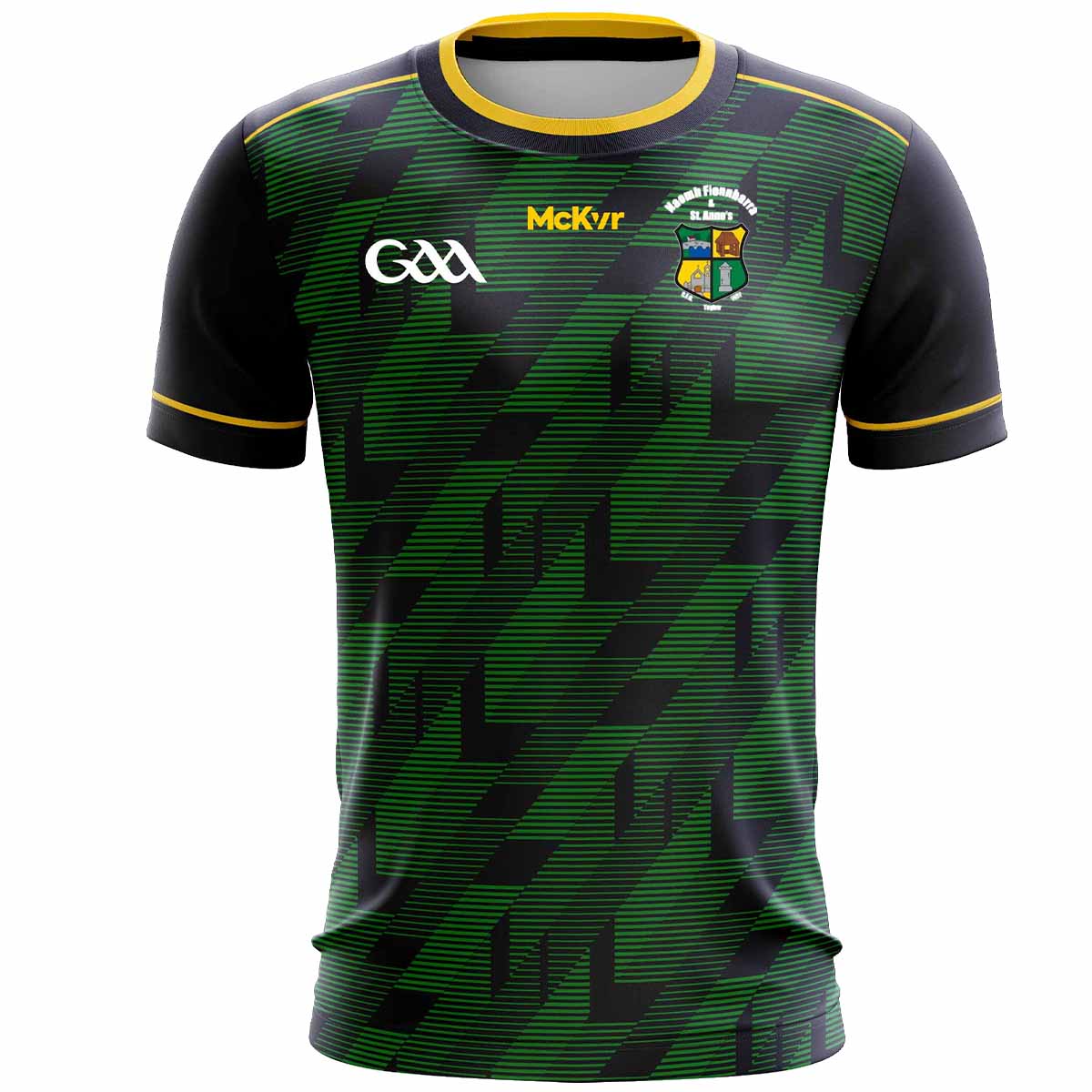 McKvr Naomh Fionnbarra & St Anne's GFG Training Jersey - Adult - Navy/Green/Yellow