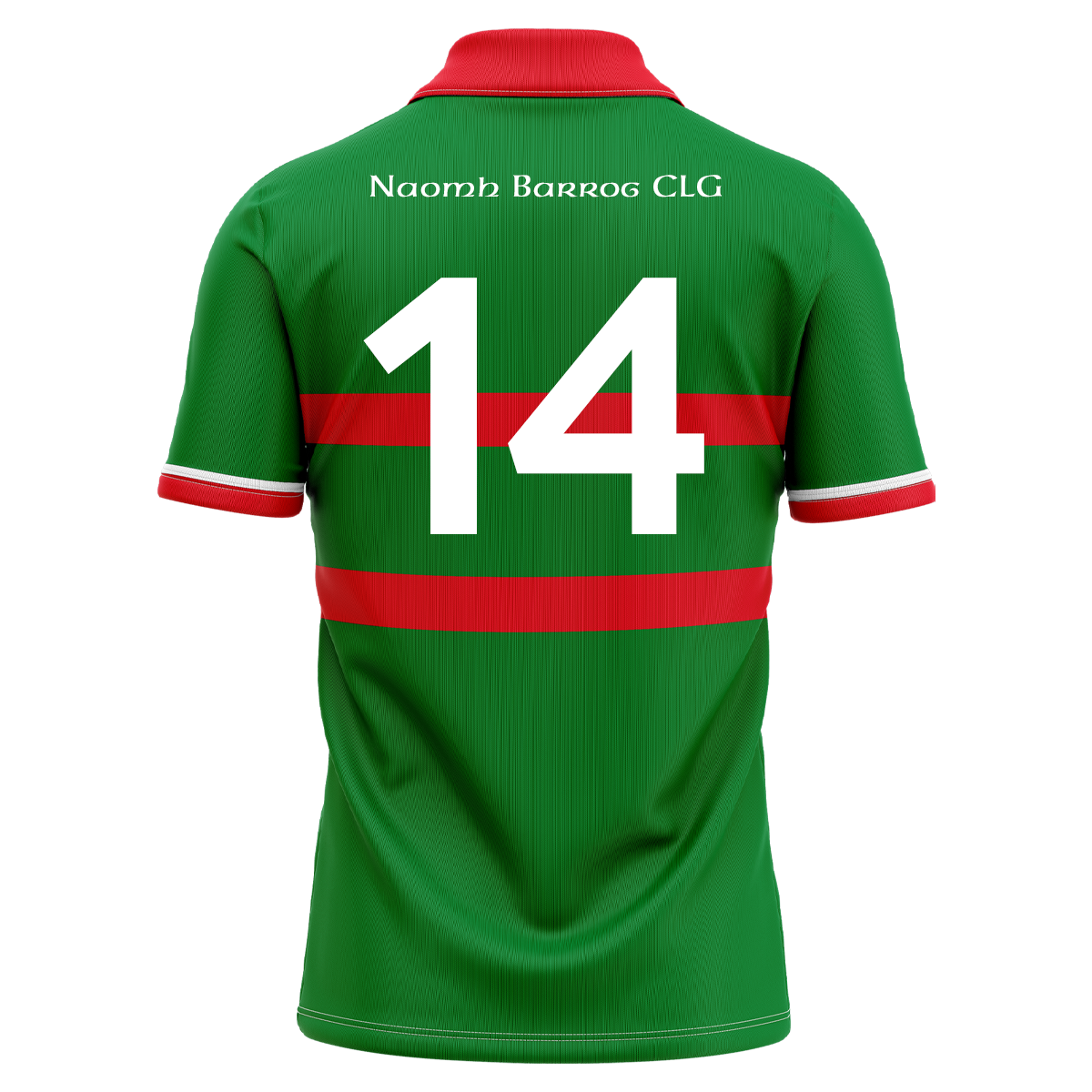 Mc Keever Naomh Barrog LGFA Numbered Playing Jersey - Youth - Green/Red
