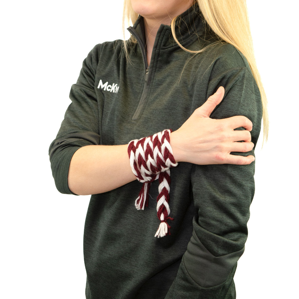 Mc Keever Sports Supporters Wool Plait - Maroon/White