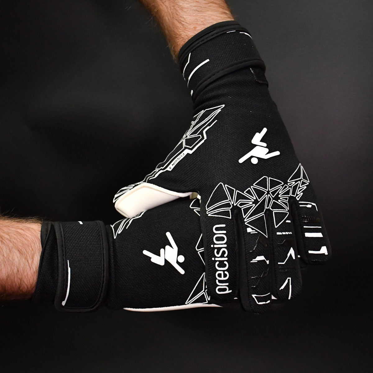 Precision Training Fusion X Pro Lite Giga Goalkeeper Gloves - Adult - Black/White