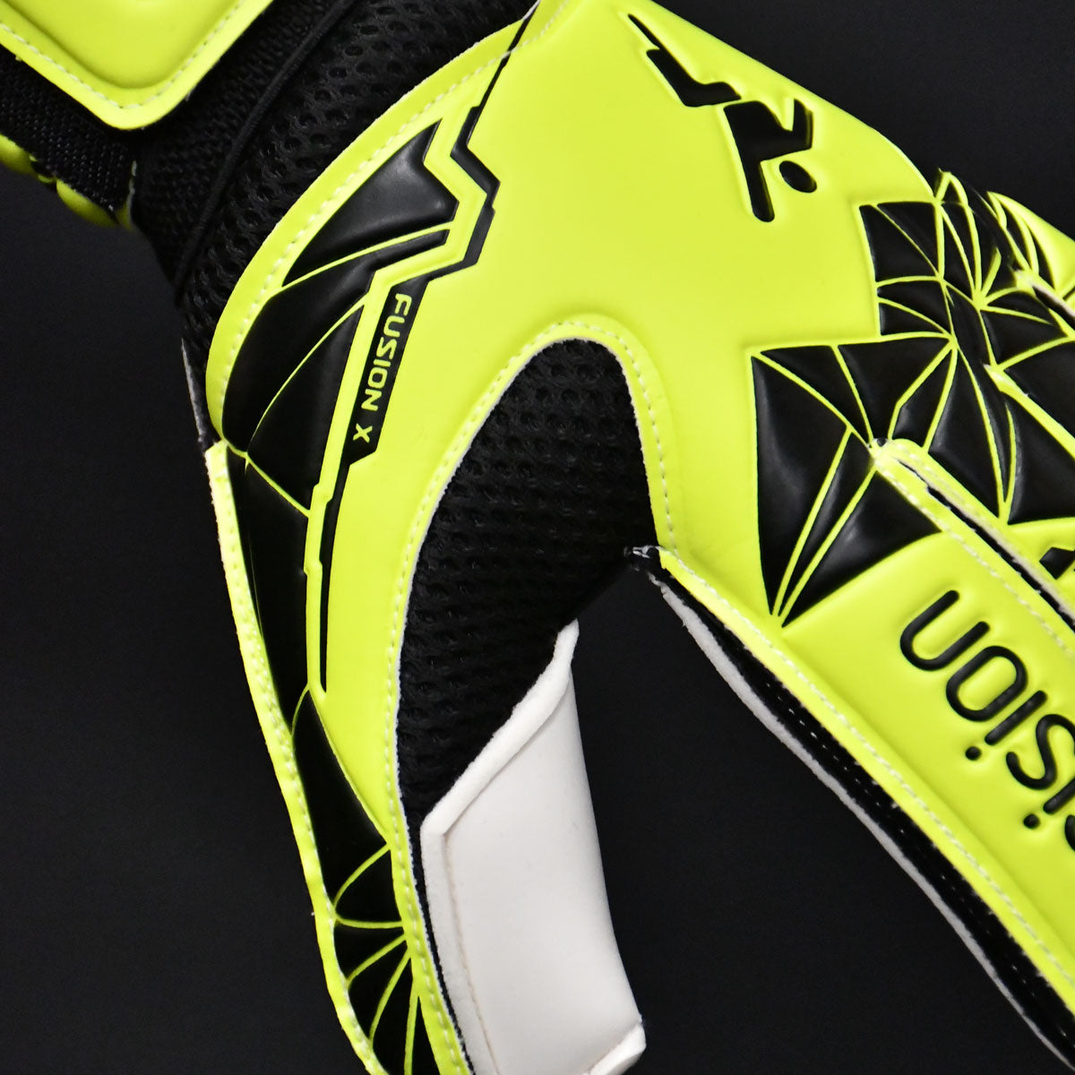 Precision Training Fusion X Flat Cut Essential Goalkeeper Gloves - Youth - Yellow/Black/White