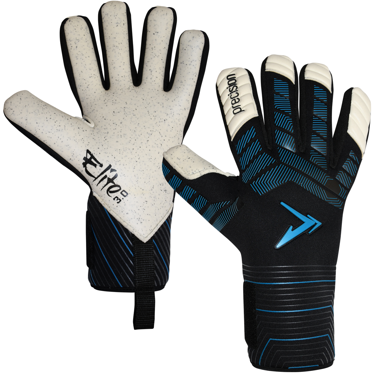 Precision Elite 3.0 Quartz Goalkeeper Gloves - Adult - Black/Blue
