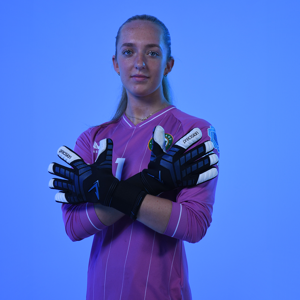Precision Elite 3.0 Quartz Goalkeeper Gloves - Adult - Black/Blue