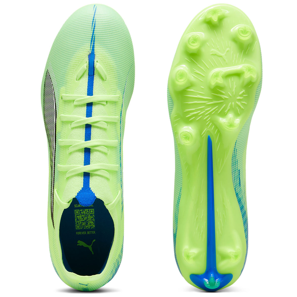 Puma Ultra 5 Match FG/AG Football Boots - Adult - Fizzy Apple/White/Blue