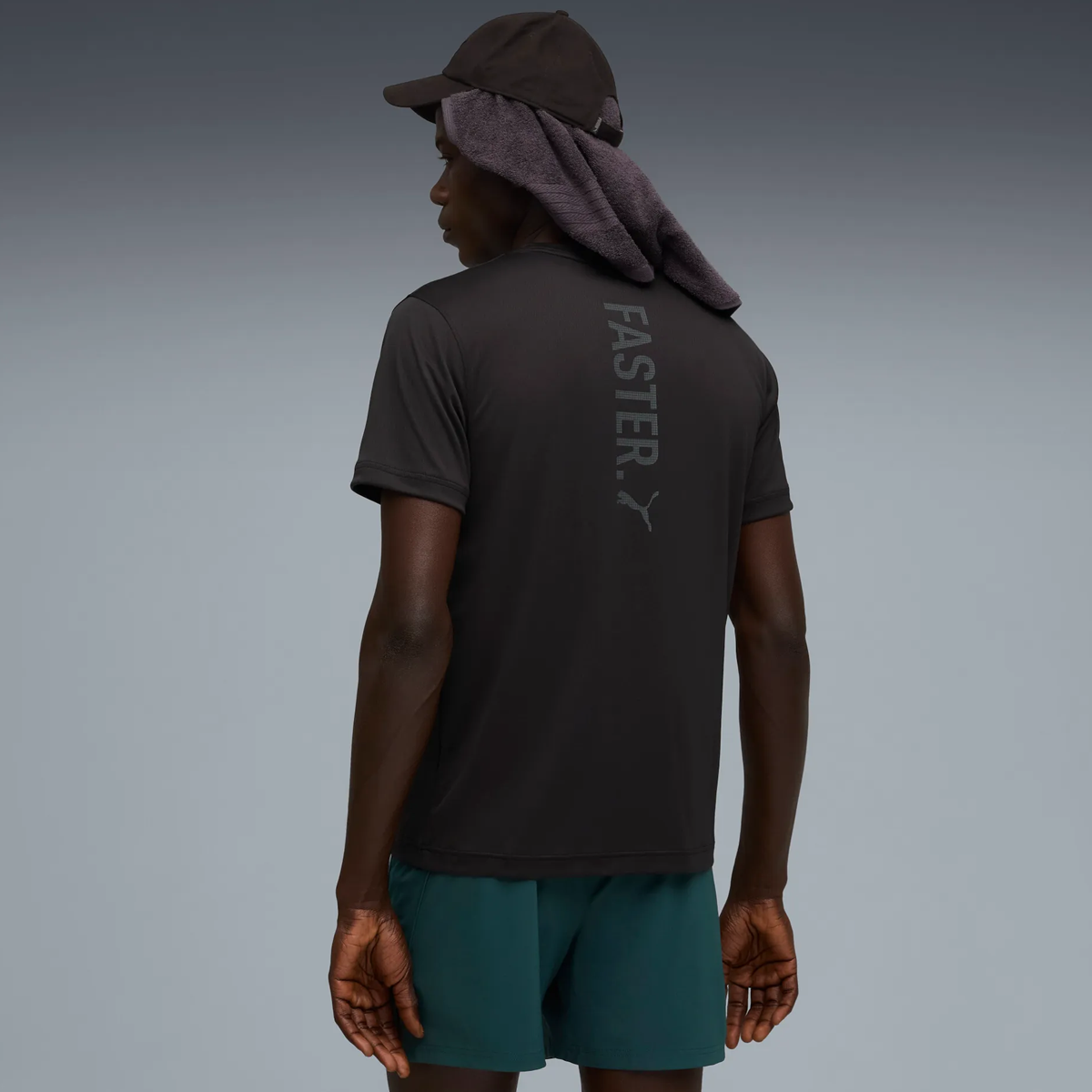 Puma Graphics Running Faster Tee - Mens - Black