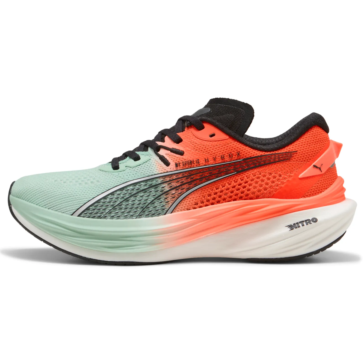 Puma x Hyrox Deviate Nitro 3 Running Shoes - Womens - Mint Melt/Glowing Red
