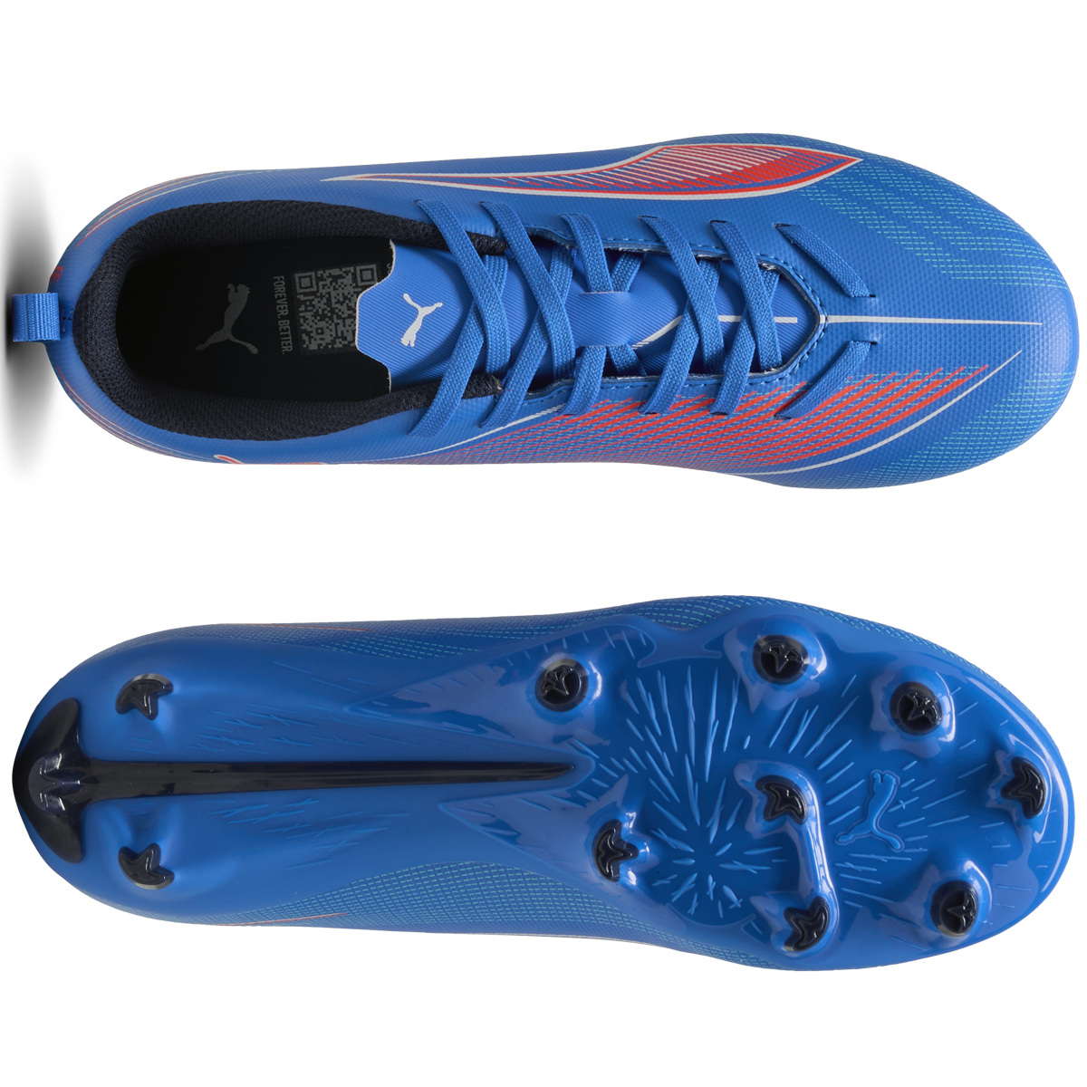 Puma Ultra 6 Play FG/AG JR Football Boots - Youth - Blue/White/Red