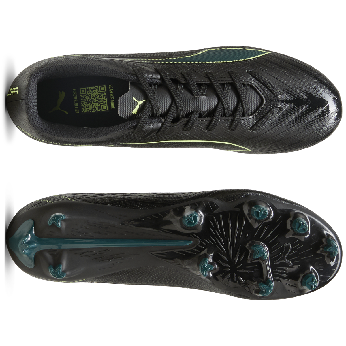 Puma Ultra 6 Play FG/AG Football Boots - Adult - Black/Fizzy Light/Green