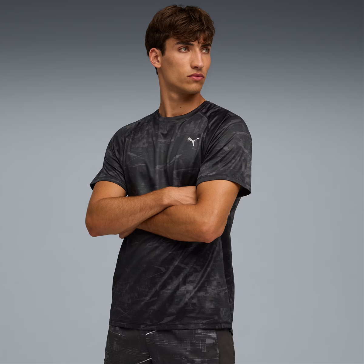 Puma Run Velocity AOP Tee - Mens - Puma Black