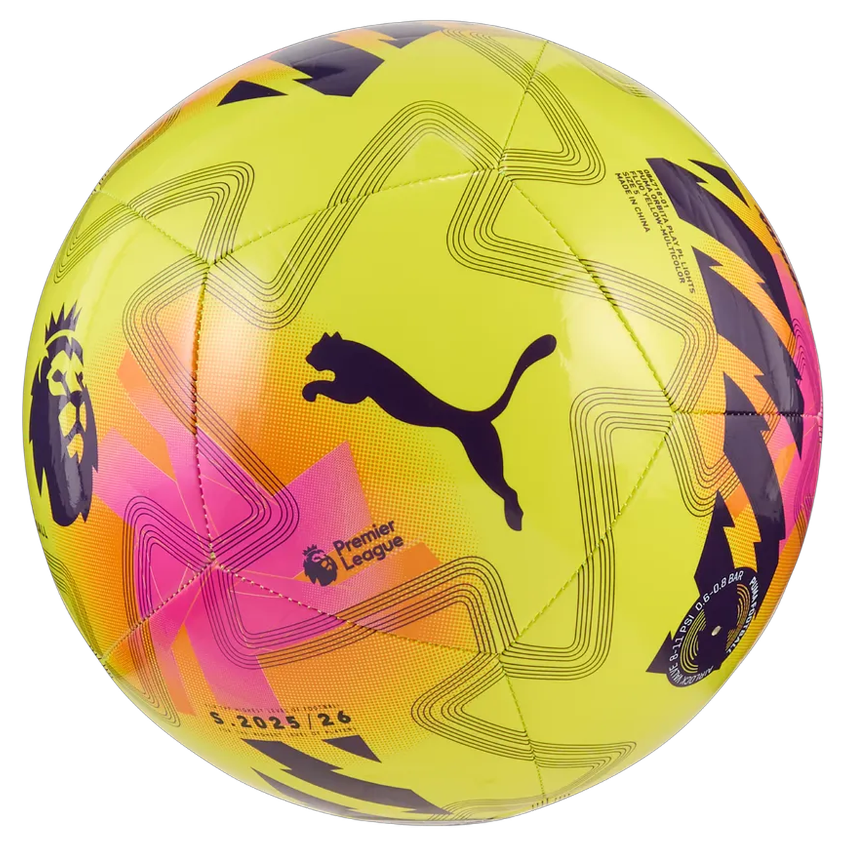 Puma Orbita Play Premier League Lights Football - Size 5 - Fluo Yellow