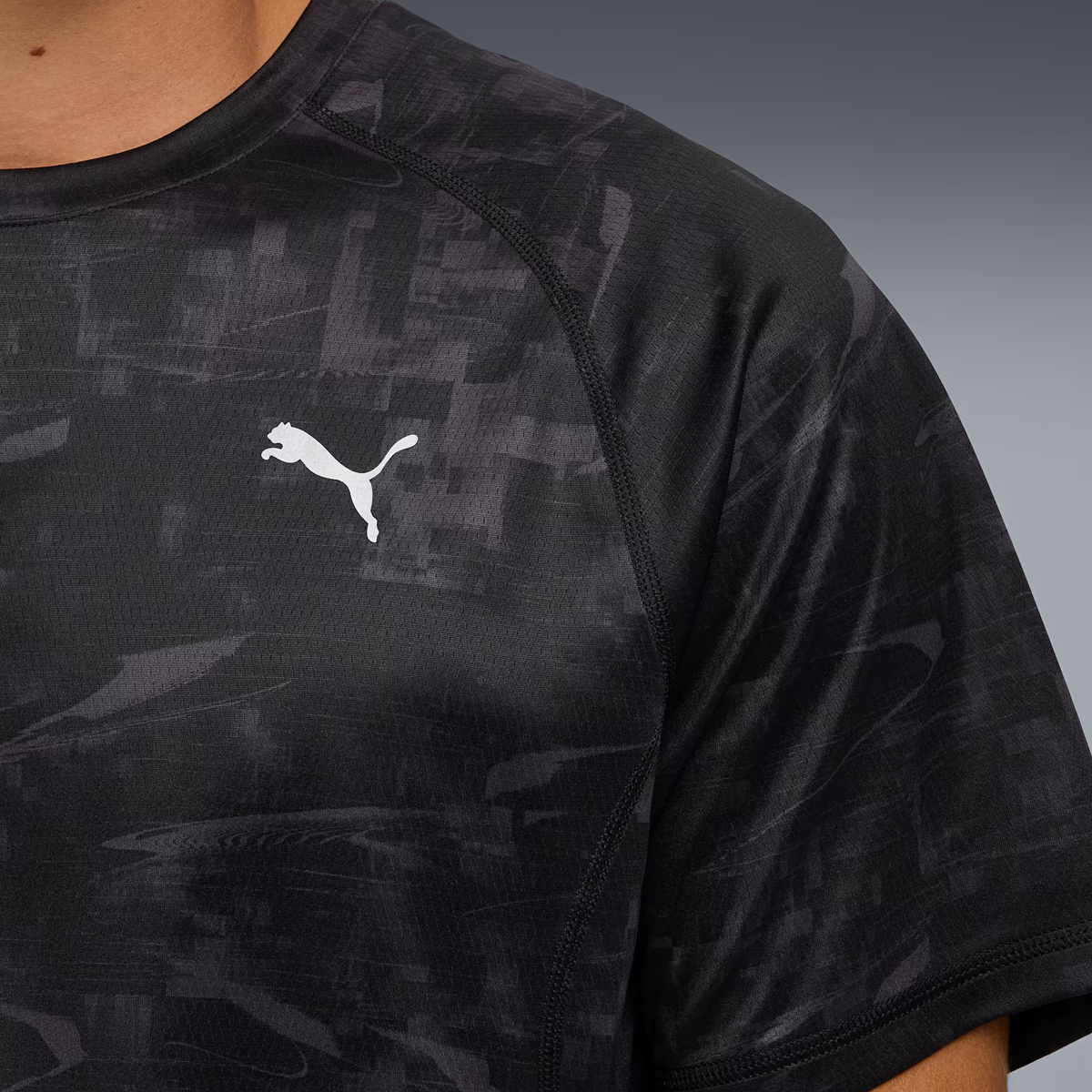 Puma Run Velocity AOP Tee - Mens - Puma Black