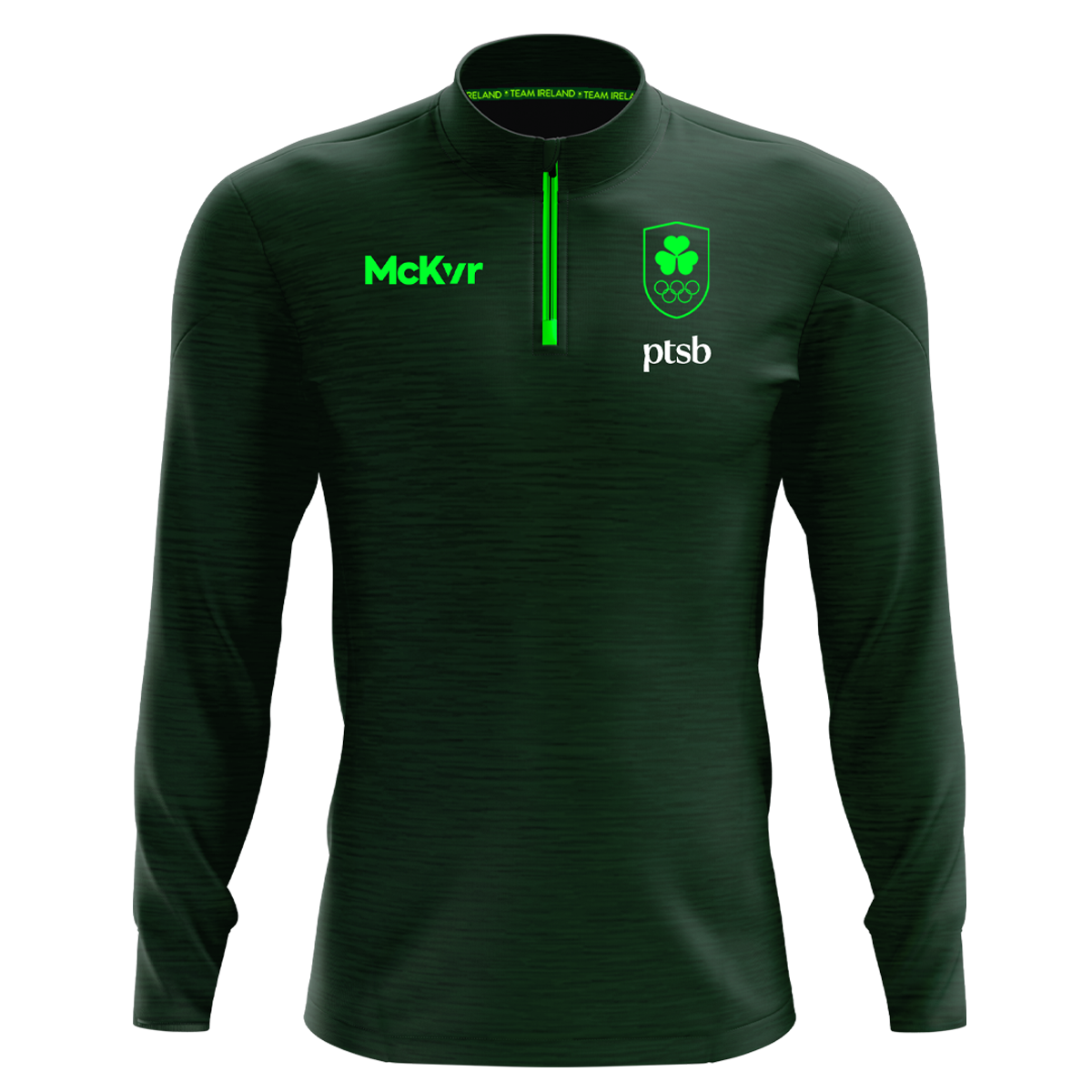 Mc Keever Team Ireland 1/2 Zip Top - Adult - Bottle Green