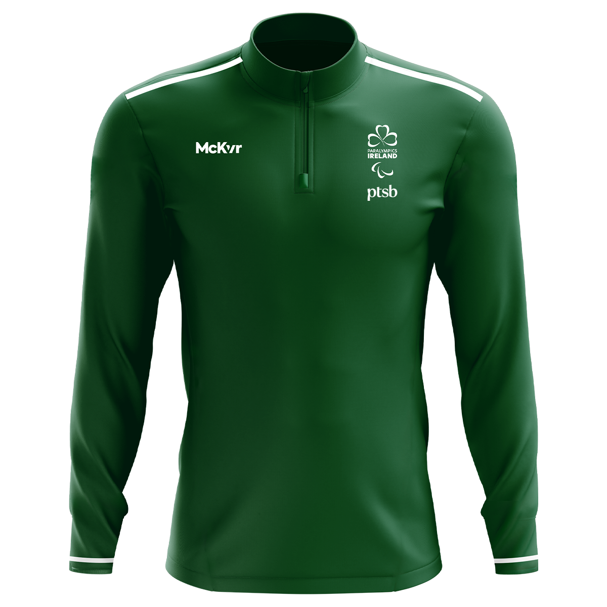 Mc Keever Paralympics Ireland Village Wear Lightweight 1/2 Zip Top - Youth - Green