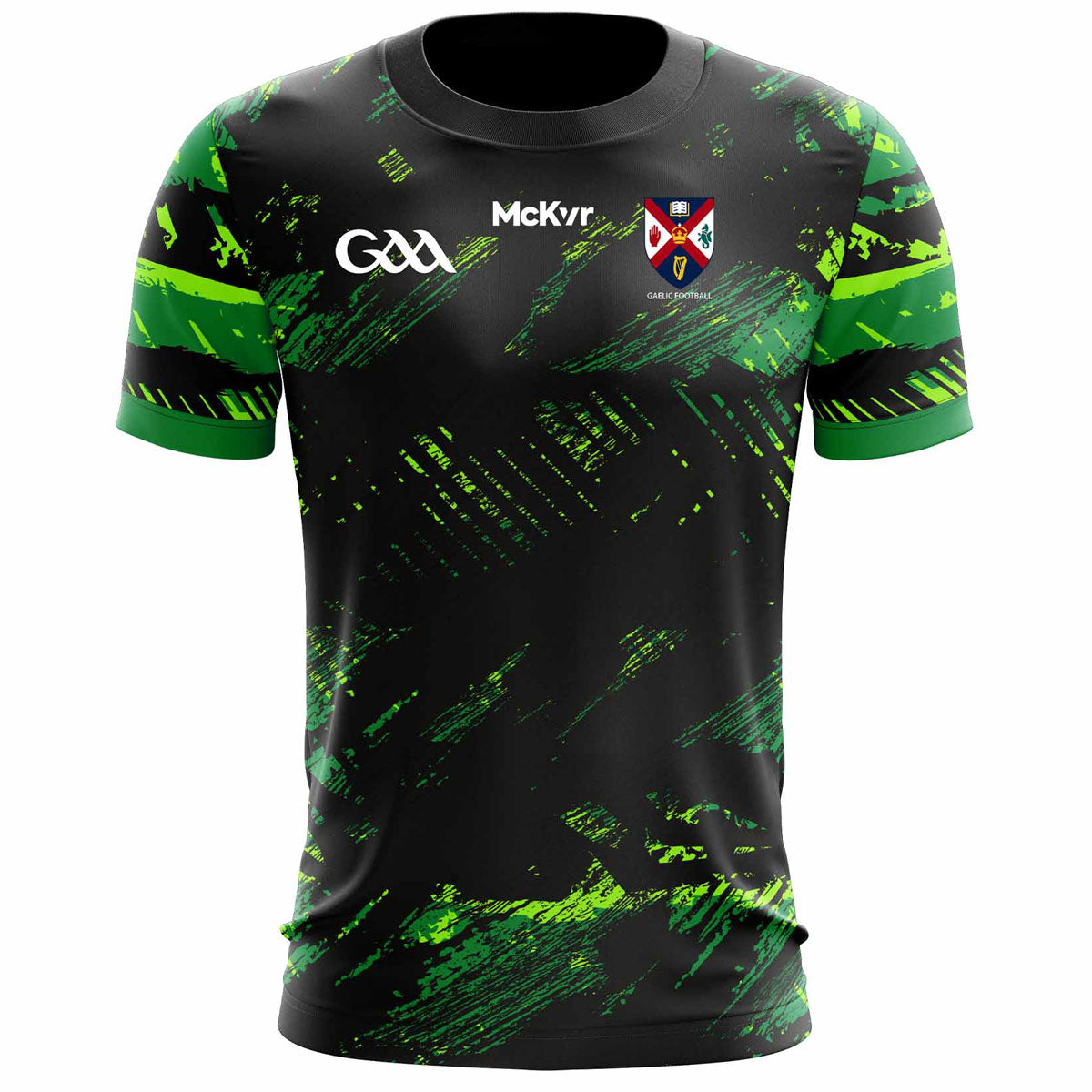 Mc Keever Queens Gaelic Football Training Jersey - Adult - Black/Green