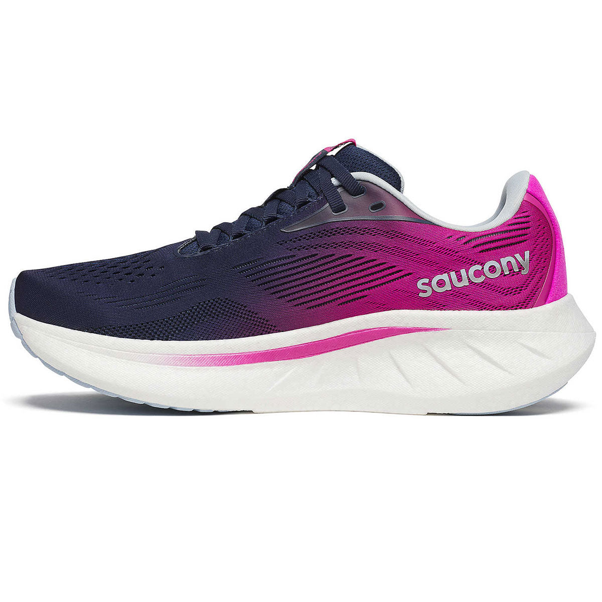 Saucony Ride 18 Running Shoes - Womens - Navy/Fuchsia