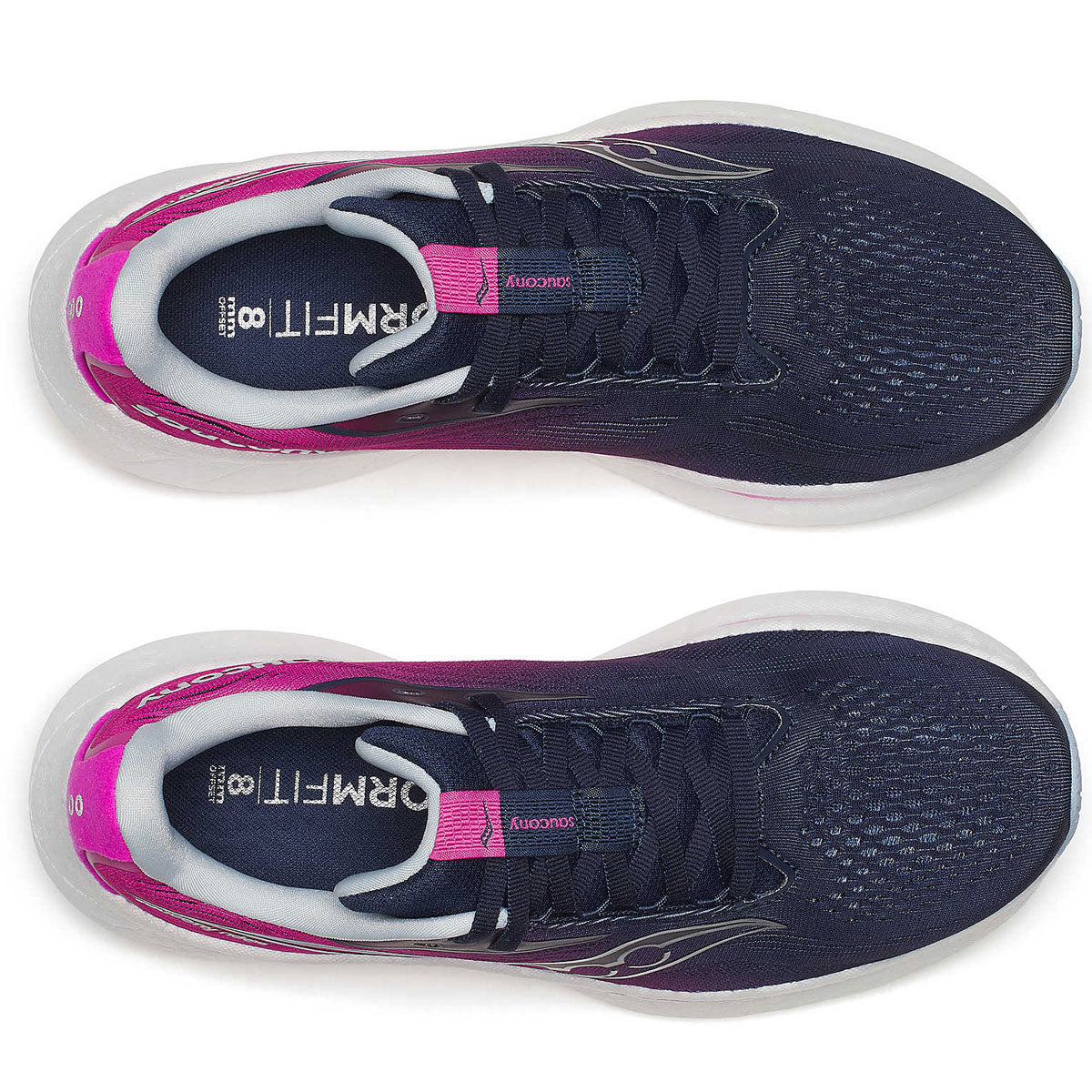 Saucony Ride 18 Running Shoes - Womens - Navy/Fuchsia