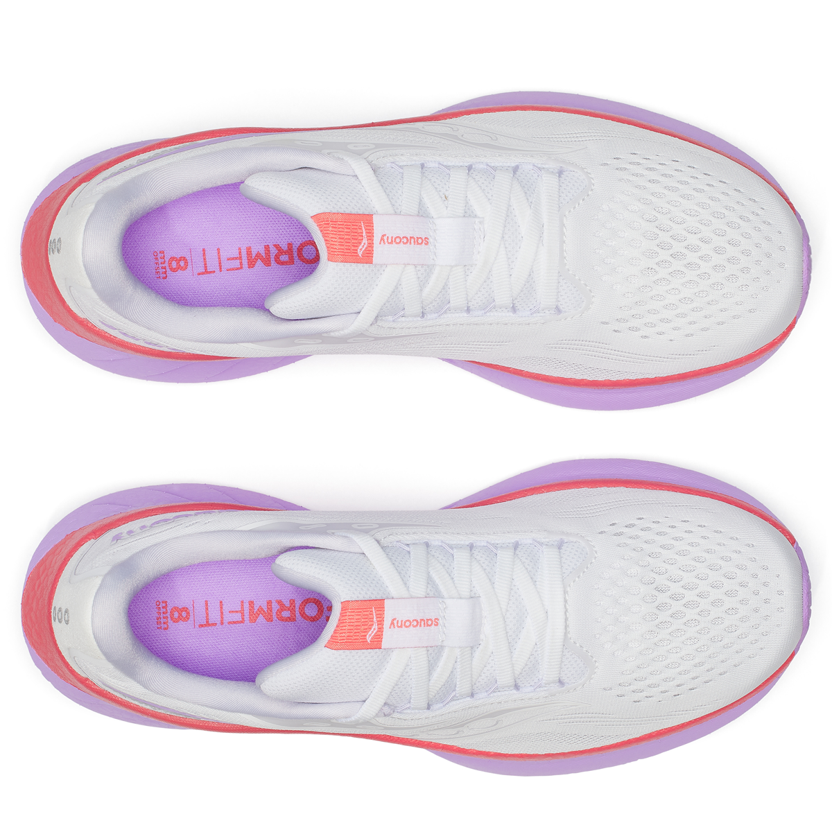 Saucony Ride 18 Running Shoes - Womens - White/Coral