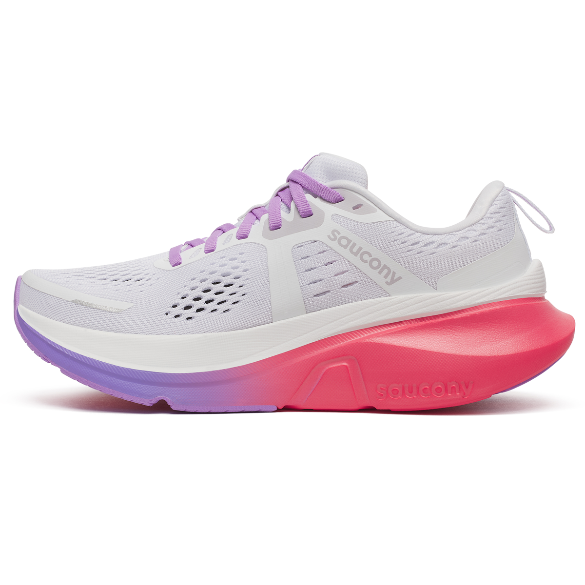 Saucony Guide 18 Running Shoes - Womens - White/Crocus