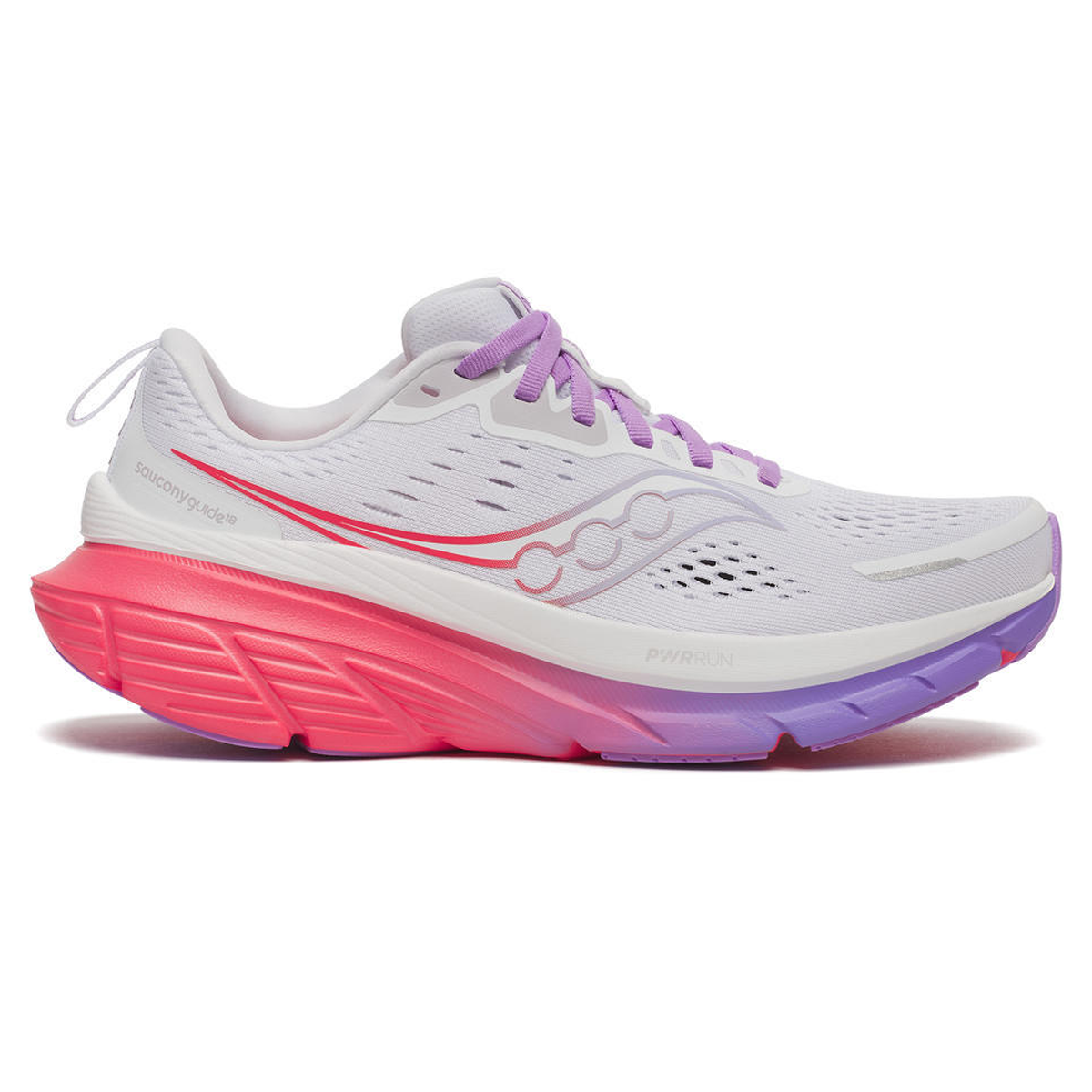 Saucony Guide 18 Running Shoes - Womens - White/Crocus