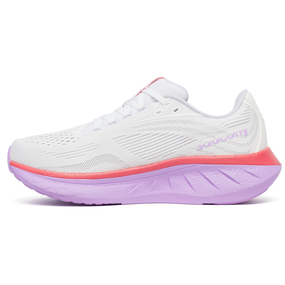 Saucony Ride 18 Running Shoes - Womens - White/Coral